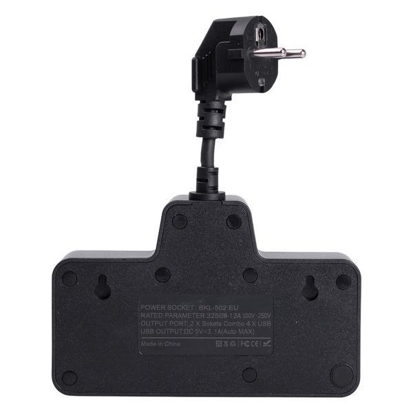 Мережевий фільтр на 2 євро розетки з 2 USB та 2 Type-C чорний HP-5-18 HP-5-18 фото