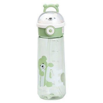 Пляшка для води 620 мл з трубочкою багаторазова Зелена HP17300GR 2183918509 фото
