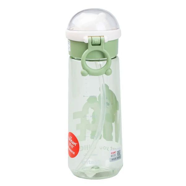 Пляшка для води 620 мл з трубочкою багаторазова Зелена HP17300GR 2183918509 фото