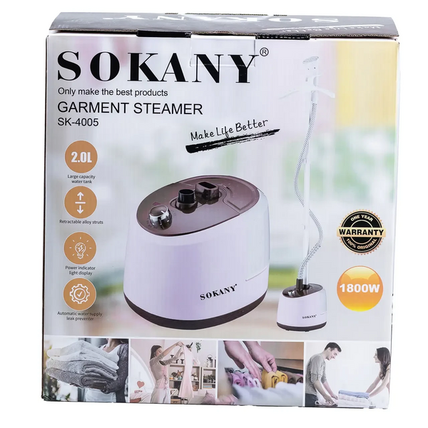 Підлоговий відпарювач для одягу Sokany SK4005P на 2 л 1800 Вт рожевий SK4005BR фото