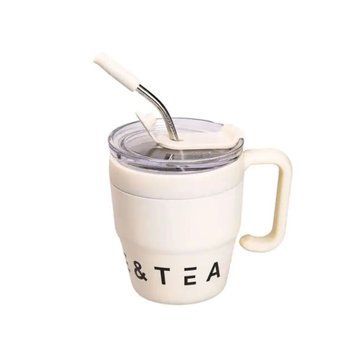 Термочашка Coffee & Tea з трубочкою бежева HP-14-23BE 2394098876 фото