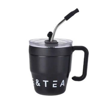 Термочашка Coffee & Tea з трубочкою чорна HP-14-23B 2394098877 фото