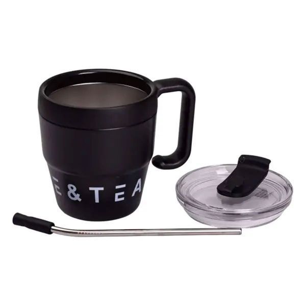 Термочашка Coffee & Tea з трубочкою чорна HP-14-23B 2394098877 фото