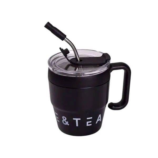 Термочашка Coffee & Tea з трубочкою чорна HP-14-23B 2394098877 фото