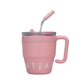 Термочашка Coffee & Tea з трубочкою рожева HP-14-23P 2394098878 фото