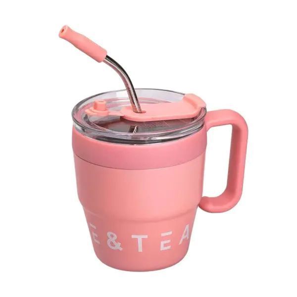 Термочашка Coffee & Tea з трубочкою рожева HP-14-23P 2394098878 фото