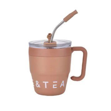 Термочашка Coffee & Tea з трубочкою коричнева HP-14-23BR 2394098879 фото