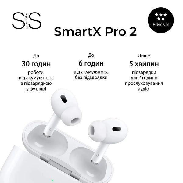 Навушники бездротові TWS SmartX Pro 2 Premium Bluetooth навушники з мікрофоном SAP2P 1876360129 фото