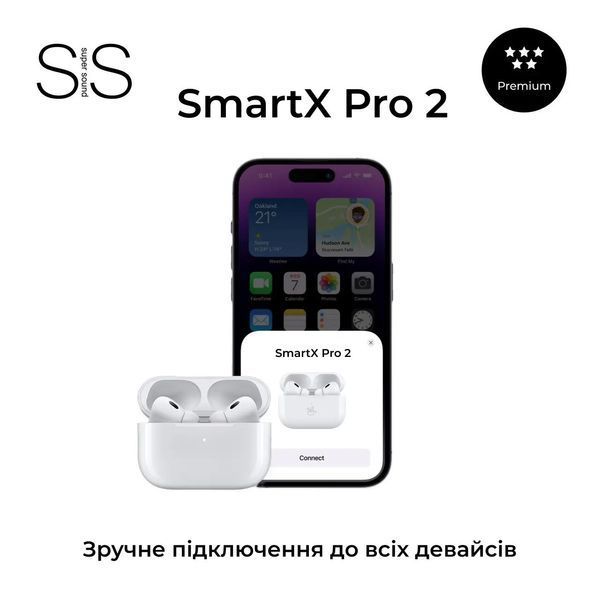 Навушники бездротові TWS SmartX Pro 2 Premium Bluetooth навушники з мікрофоном SAP2P 1876360129 фото