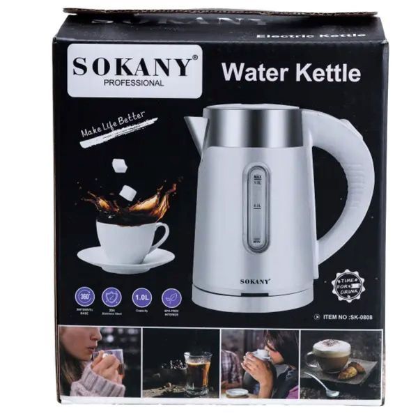 Електрочайник Sokany SK-0808 1200W Білий 2094354531 фото